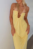 Load image into Gallery viewer, Yellow Strapless A Line Long Prom Dress