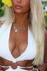 Load image into Gallery viewer, White Boho Halter Sheath Cut Out Long Engagement Dress with Slit