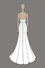 Load image into Gallery viewer, Simple Sheath Ivory Square Neck Satin Wedding Dress with Slit