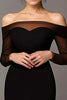 Load image into Gallery viewer, Elegant Black Mermaid Off the Shoulder Prom Dress with Sleeves