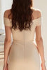 Load image into Gallery viewer, Elegant Champagne Mermaid Off The Shoulder Mother of the Bride Dress with Lace