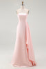 Load image into Gallery viewer, Elegant Pink Satin Mermaid Strapless Ruffled Long Gala Dress