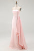 Load image into Gallery viewer, Elegant Pink Satin Mermaid Strapless Ruffled Long Gala Dress