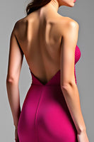 Load image into Gallery viewer, Fuchsia Cut Out Strapless Backless Long Prom Dress
