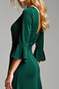 Load image into Gallery viewer, Dark Green V-Neck Long Mother of the Bride Dress with Half Sleeves