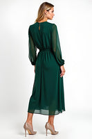Load image into Gallery viewer, A Line Dark Green Chiffon Tea-Length Mother of the Bride Dress