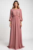 Load image into Gallery viewer, Blush A Line Round Neck Long Mother of the Bride Dress