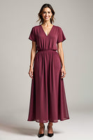 Load image into Gallery viewer, A Line Cabernet Chiffon Long Mother of the Bride Dress
