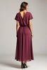 Load image into Gallery viewer, A Line Cabernet Chiffon Long Mother of the Bride Dress