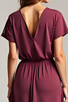 Load image into Gallery viewer, A Line Cabernet Chiffon Long Mother of the Bride Dress