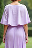 Load image into Gallery viewer, Lilac Cape Pleated Tea Length Mother of the Bride Dress