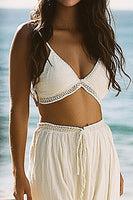 Load image into Gallery viewer, Boho 2-Piece White Sheath Deep V-Neck Graduation Dress