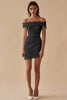 Load image into Gallery viewer, White Sheath Petite Length Off The Shoulder Graduation Dress