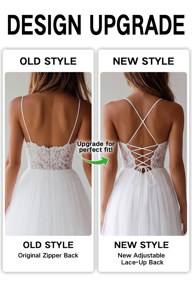 Load image into Gallery viewer, White A Line Tulle Graduation Dress with Embroidery