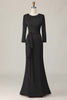 Load image into Gallery viewer, Elegant Blush Satin Sheath Mother of the Bride Dress with Long Sleeves
