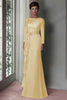 Load image into Gallery viewer, Elegant Blush Satin Sheath Mother of the Bride Dress with Long Sleeves