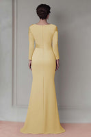Load image into Gallery viewer, Taupe Satin Sheath Mother of the Bride Dress with Long Sleeves