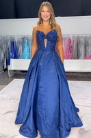 Load image into Gallery viewer, Sparkly Princess White Ball Gown Long Prom Dress with Beadings