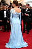 Load image into Gallery viewer, Blue One Shoulder Floral Gala Dress with Long Sleeves