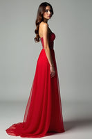 Load image into Gallery viewer, Red Sweetheart A Line High-Low Formal Dress with Beading