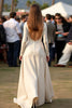 Load image into Gallery viewer, Apricot Scoop Floral A Line Long Formal Dress with Sleeves