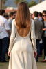 Load image into Gallery viewer, Apricot Scoop Floral A Line Long Formal Dress with Sleeves