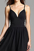 Load image into Gallery viewer, Black A Line V-Neck Long Backless Formal Dress