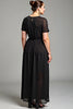 Load image into Gallery viewer, Black Short Sleeve Chiffon Plus Size Mother of the Bride Dress