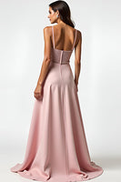 Load image into Gallery viewer, Spaghetti Straps Dusty Rose A Line Long Prom Dress