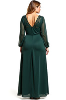Load image into Gallery viewer, Pine A Line Long Sleeves Backless Mother of the Bride Dress with Lace
