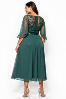 Load image into Gallery viewer, Dark Green A Line Chiffon Maxi Mother of the Bride Dress with Sequins
