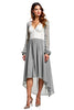Load image into Gallery viewer, Chiffon Silver Ivory High-Low Bridesmaid Dress