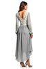 Load image into Gallery viewer, Chiffon Silver Ivory High-Low Bridesmaid Dress