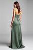 Load image into Gallery viewer, Eucalyptus Spaghetti Straps Satin Long Bridesmaid Dress