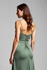 Load image into Gallery viewer, Eucalyptus Spaghetti Straps Satin Long Bridesmaid Dress