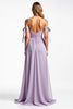 Load image into Gallery viewer, Spaghetti Straps Lilac Chiffon Long Bridesmaid Dress