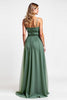 Load image into Gallery viewer, Eucalyptus Square Neck A Line Long Bridesmaid Dress with Slit