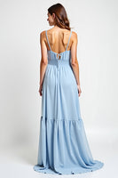 Load image into Gallery viewer, Sweetheart Sky Blue Chiffon Long Bridesmaid Dress