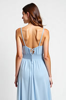 Load image into Gallery viewer, Sweetheart Sky Blue Chiffon Long Bridesmaid Dress