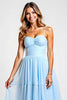 Load image into Gallery viewer, Sky Blue Long A Line Chiffon Bridesmaid Dress