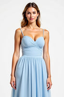 Load image into Gallery viewer, Sky Blue Sweetheart Long Chiffon Bridesmaid Dress