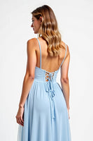 Load image into Gallery viewer, Sky Blue Sweetheart Long Chiffon Bridesmaid Dress