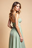 Load image into Gallery viewer, A Line Dusty Sage Long Chiffon Bridesmaid Dress