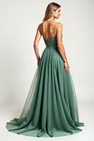 Load image into Gallery viewer, Eucalyptus Square Neck Chiffon Long Bridesmaid Dress