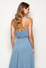 Load image into Gallery viewer, Dusty Blue Chiffon Backless Long Bridesmaid Dress