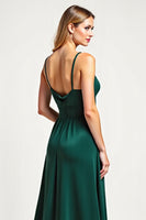 Load image into Gallery viewer, Pine Chiffon V-Neck Long Bridesmaid Dress