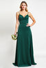 Load image into Gallery viewer, Spaghetti Straps Pine Backless Long Bridesmaid Dress