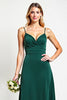 Load image into Gallery viewer, Spaghetti Straps Pine Backless Long Bridesmaid Dress