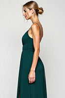 Load image into Gallery viewer, Pine A Line Long Chiffon Bridesmaid Dress with Slit