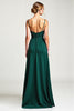 Load image into Gallery viewer, V-Neck Pine Long Ruffled Bridesmaid Dress with Slit